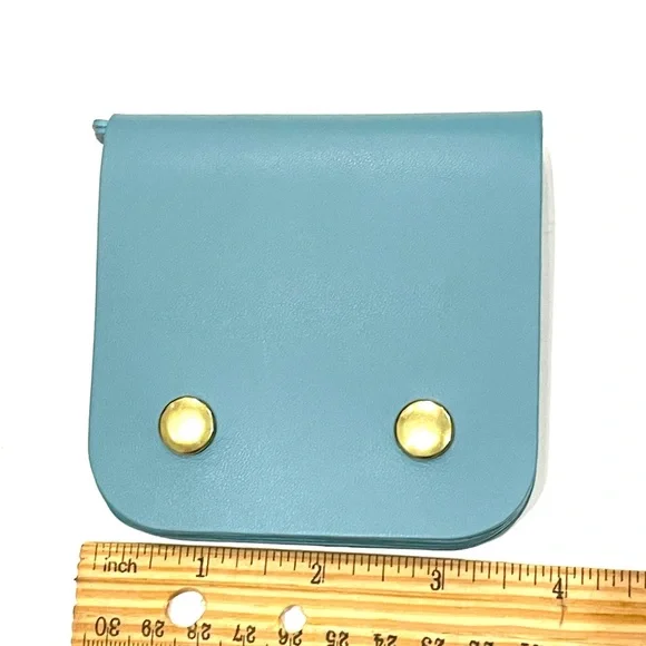 MINOR HISTORY Little Ledger Wallet Leather Blue NEW - Picture 7 of 8